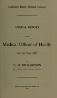view [Report 1962] / Medical Officer of Health, Cuckfield R.D.C.