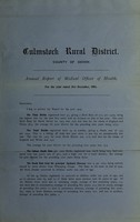 view [Report 1904] / Medical Officer of Health, Culmstock R.D.C.