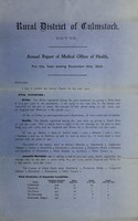 view [Report 1910] / Medical Officer of Health, Culmstock R.D.C.