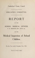 view [Report 1921] / School Medical Officer of Health, Cumberland County Council.