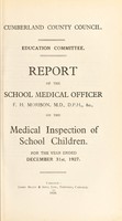 view [Report 1927] / School Medical Officer of Health, Cumberland County Council.