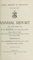 view [Report 1925] / Medical Officer of Health, Darlington County Borough.