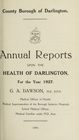 view [Report 1927] / Medical Officer of Health, Darlington County Borough.