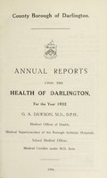 view [Report 1932] / Medical Officer of Health, Darlington County Borough.
