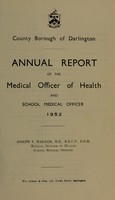 view [Report 1952] / Medical Officer of Health, Darlington County Borough.