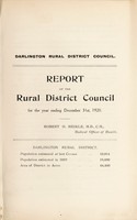 view [Report 1920] / Medical Officer of Health, Darlington R.D.C.