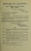 view [Report 1933] / Medical Officer of Health, Dartford Borough.