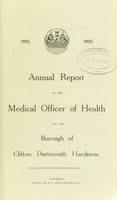 view [Report 1925] / Medical Officer of Health, Clifton Dartmouth Hardness (i.e. Dartmouth) Borough.