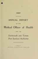 view [Report 1937] / Port Medical Officer of Health, Dartmouth and Totnes Port Health Authority.