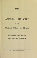 view [Report 1950] / Port Medical Officer of Health, Dartmouth and Totnes Port Health Authority.