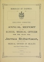 view [Report 1924] / School Medical Officer of Health, Darwen Borough.