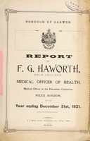 view [Report 1921] / Medical Officer of Health, Darwen Borough.