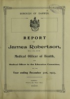 view [Report 1923] / Medical Officer of Health, Darwen Borough.