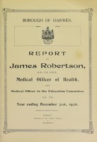 view [Report 1926] / Medical Officer of Health, Darwen Borough.