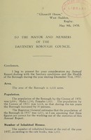 view [Report 1937] / Medical Officer of Health, Daventry Borough.