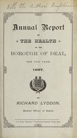 view [Report 1897] / Medical Officer of Health, Deal Borough.