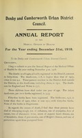 view [Report 1918] / Medical Officer of Health, Denby & Cumberworth U.D.C.