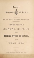 view [Report 1893] / Medical Officer of Health, Derby County Borough.