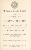 view [Report 1894] / Medical Officer of Health, Derbyshire County Council.