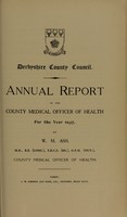 view [Report 1937] / Medical Officer of Health and School Medical Officer of Health, Derbyshire County Council.