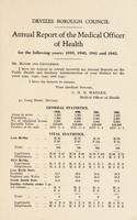 view [Report 1939-1942] / Medical Officer of Health, Devizes Borough.