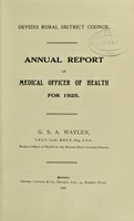view [Report 1925] / Medical Officer of Health, Devizes R.D.C.