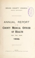 view [Report 1920] / Medical Officer of Health, Devon County Council.