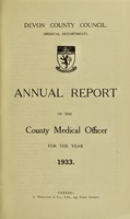 view [Report 1933] / Medical Officer of Health, Devon County Council.