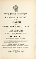 view [Report 1908] / Medical Officer of Health, Devonport County Borough.