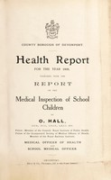 view [Report 1909] / Medical Officer of Health, Devonport County Borough.