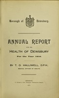 view [Report 1910] / Medical Officer of Health, Dewsbury County Borough.