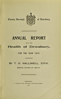 view [Report 1915] / Medical Officer of Health, Dewsbury County Borough.