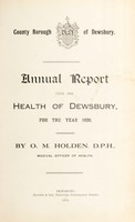 view [Report 1920] / Medical Officer of Health, Dewsbury County Borough.