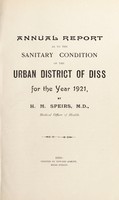 view [Report 1921] / Medical Officer of Health, Diss U.D.C.