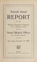 view [Report 1923] / School Medical Officer of Health, Doncaster Borough.