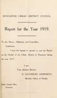 view [Report 1919] / Medical Officer of Health, Doncaster County Borough.