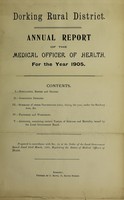 view [Report 1905] / Medical Officer of Health, Dorking R.D.C.