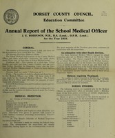 view [Report 1924] / School Medical Officer of Health, Dorset County Council.