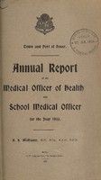 view [Report 1933] / Medical Officer of Health and School Medical Officer of Health, Dover Town and Port.