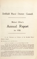 view [Report 1920] / Medical Officer of Health, Driffield R.D.C.