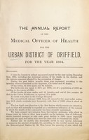 view [Report 1894] / Medical Officer of Health, Driffield U.D.C.