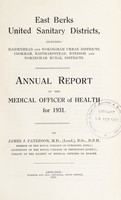 view [Report 1931] / Medical Officer of Health, East Berks (Berkshire) United Sanitary Districts (Maidenhead U.D.C., Wokingham U.D.C., Cookham R.D.C., Easthampstead R.D.C., Windsor R.D.C., Wokingham R.D.C.).