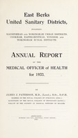 view [Report 1933] / Medical Officer of Health, East Berks (Berkshire) United Sanitary Districts (Maidenhead U.D.C., Wokingham U.D.C., Cookham R.D.C., Easthampstead R.D.C., Windsor R.D.C., Wokingham R.D.C.).