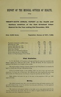 view [Report 1913] / Medical Officer of Health, East Grinstead U.D.C.
