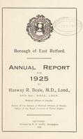 view [Report 1925] / Medical Officer of Health, East Retford U.D.C. / Borough.