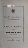 view [Report 1921] / Medical Officer of Health, East Riding of Yorkshire County Council.