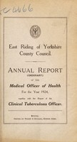 view [Report 1924] / Medical Officer of Health, East Riding of Yorkshire County Council.