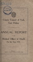 view [Report 1934] / Medical Officer of Health, East Riding of Yorkshire County Council.