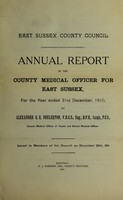 view [Report 1910] / Medical Officer of Health, East Sussex County Council.