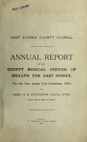 view [Report 1925] / Medical Officer of Health, East Sussex County Council.